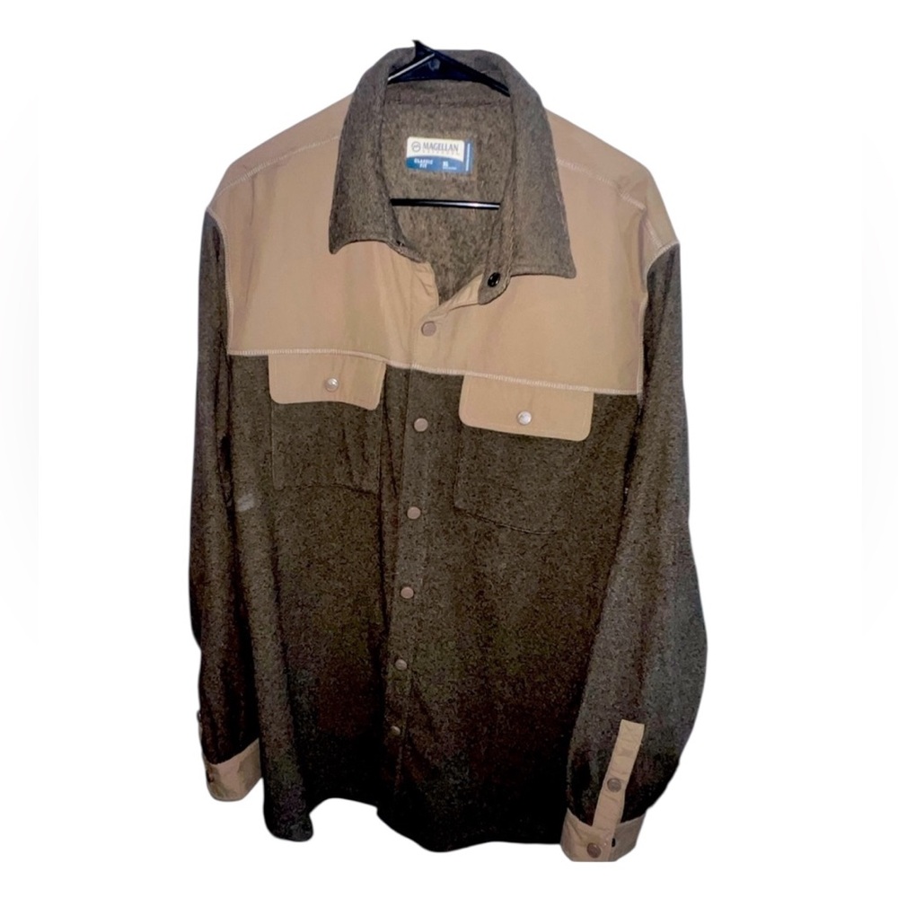 Magellan Outdoors Brown and Tan Shirt Jacket